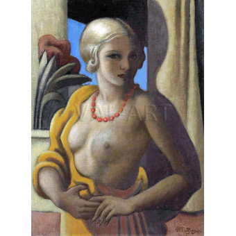 РЕПРОДУКЦИИ НА КАРТИНИ Блондинка с червена огърлица (1940)